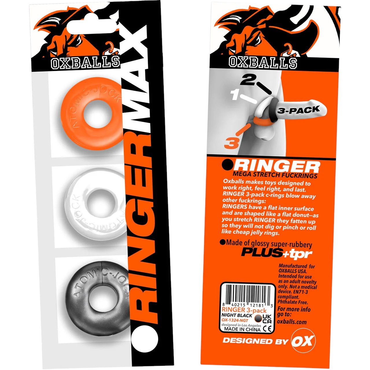 Oxballs Ringer Max Stretchy Cock Ring Set Hazzard (3 Pack)