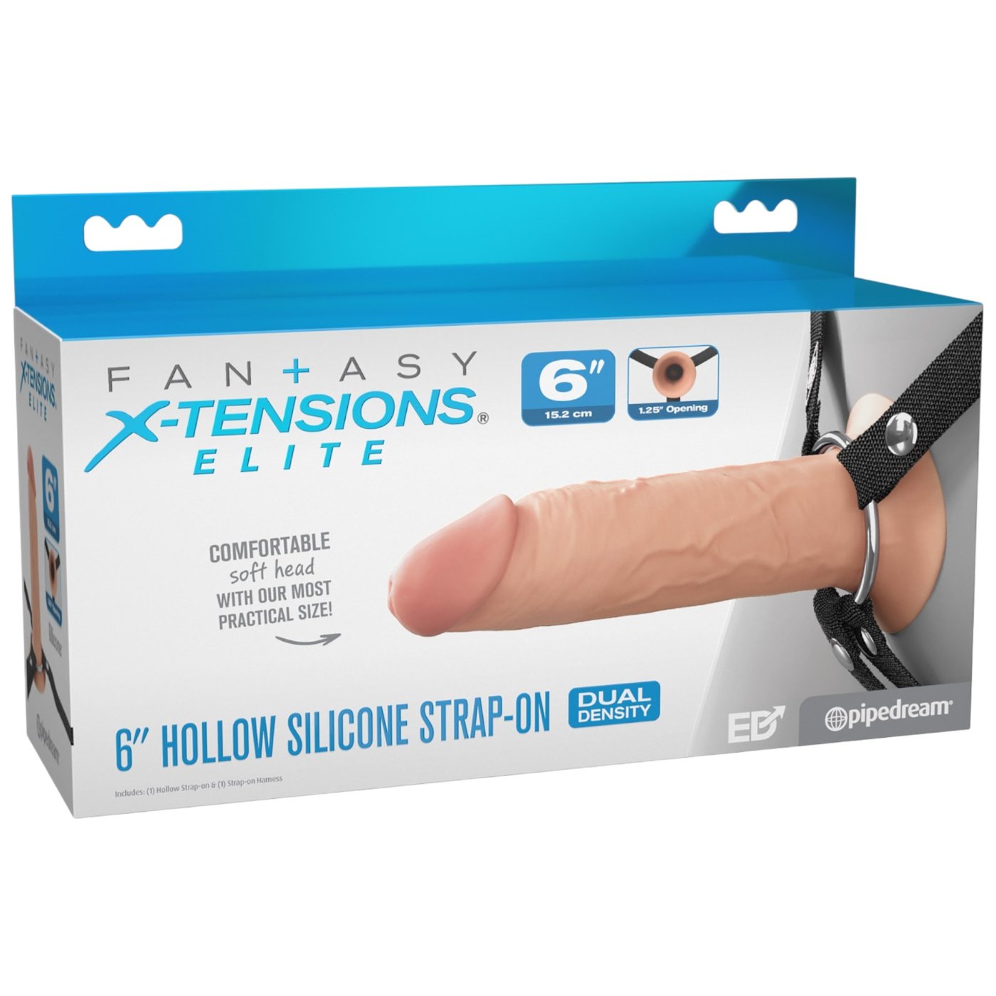 Fantasy X-Tensions Elite 6 Inch Hollow Strap-On Dildo with Harness