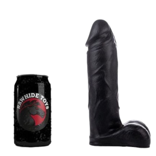 Rawhide Toys Syron Ultra Realistic Dildo with Balls Black 8.5 Inch