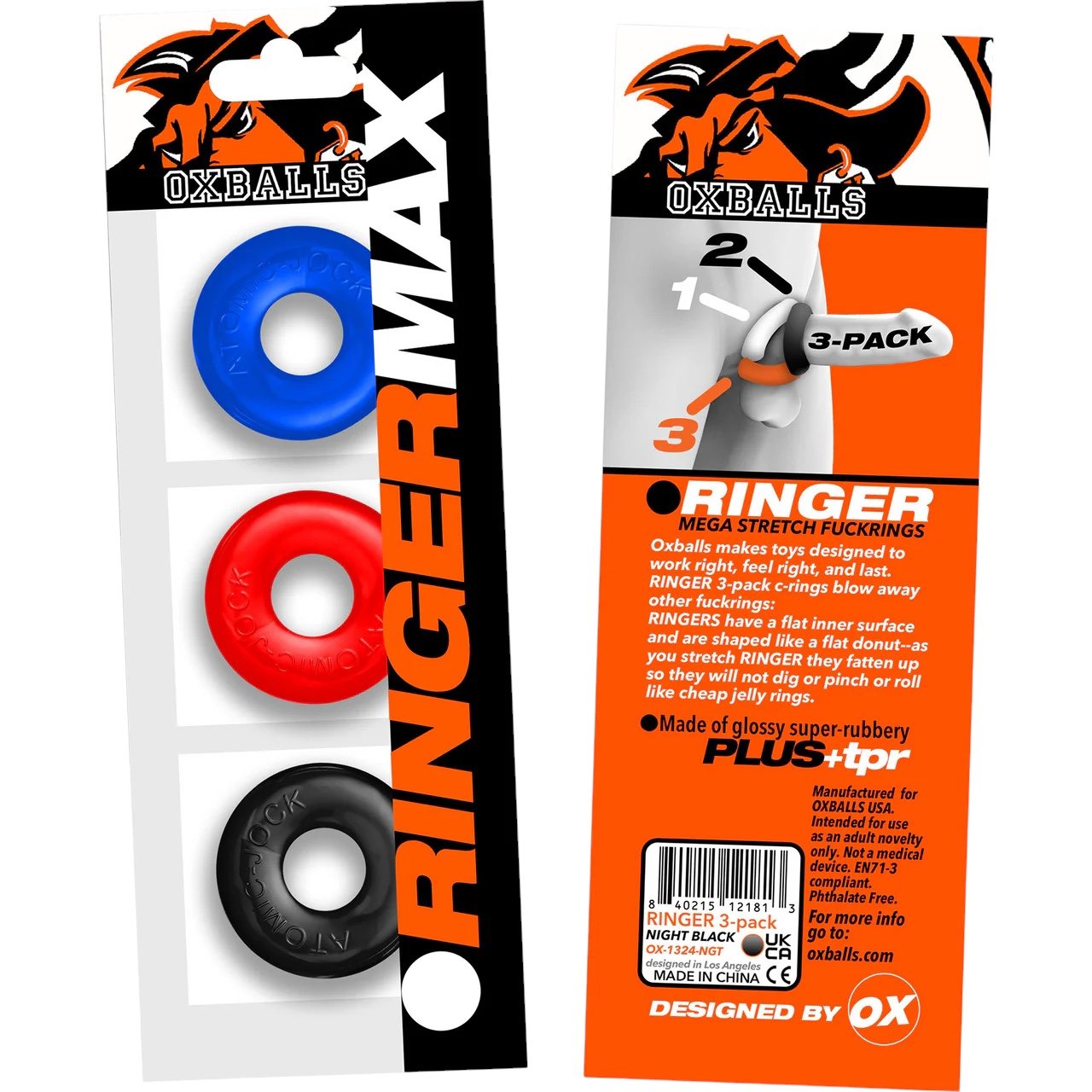 Oxballs Ringer Max Stretchy Cock Ring Set Multicolour (3 Pack)