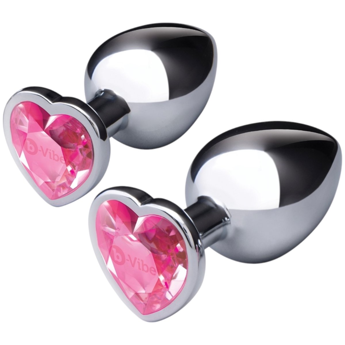 b-Vibe Jewel Heart Metal Butt Plug Training Set (2 Piece)