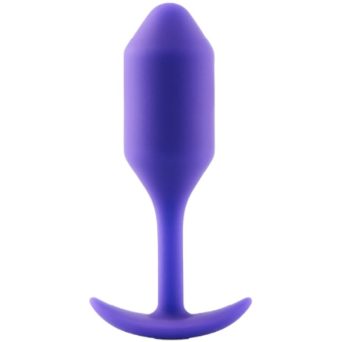 b-Vibe Snug Plug 2 Medium Weighted Silicone Butt Plug 4.1 Inch Purple