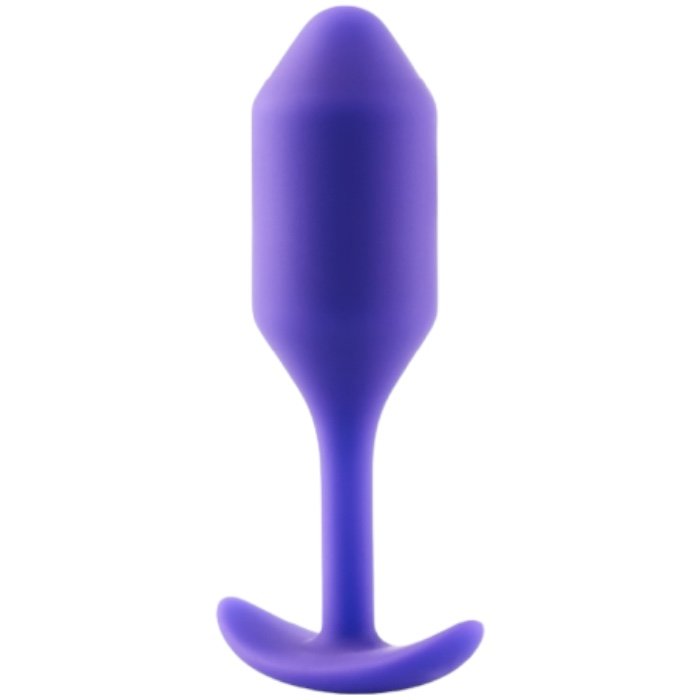 b-Vibe Snug Plug 2 Medium Weighted Silicone Butt Plug 4.1 Inch Purple