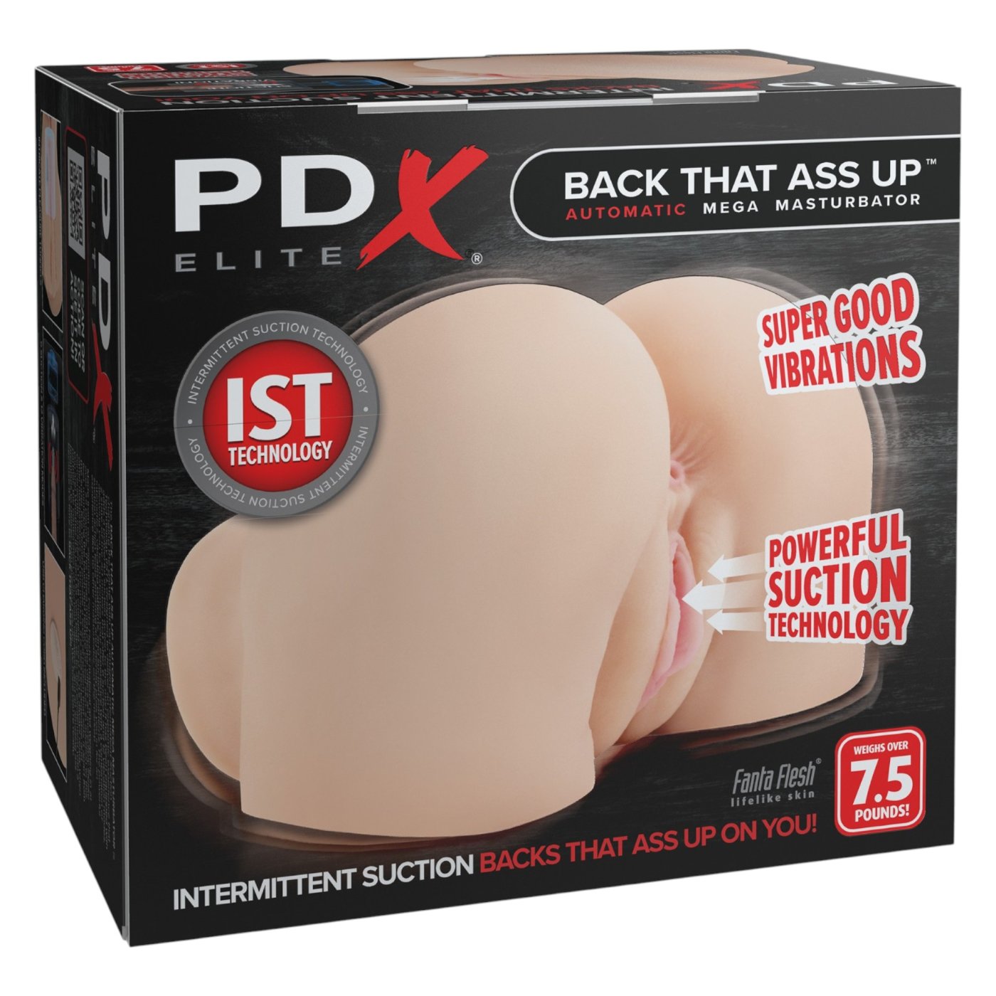 PDX Elite Back That Ass Up Dual-Entry Automatic Male Masturbator with Suction