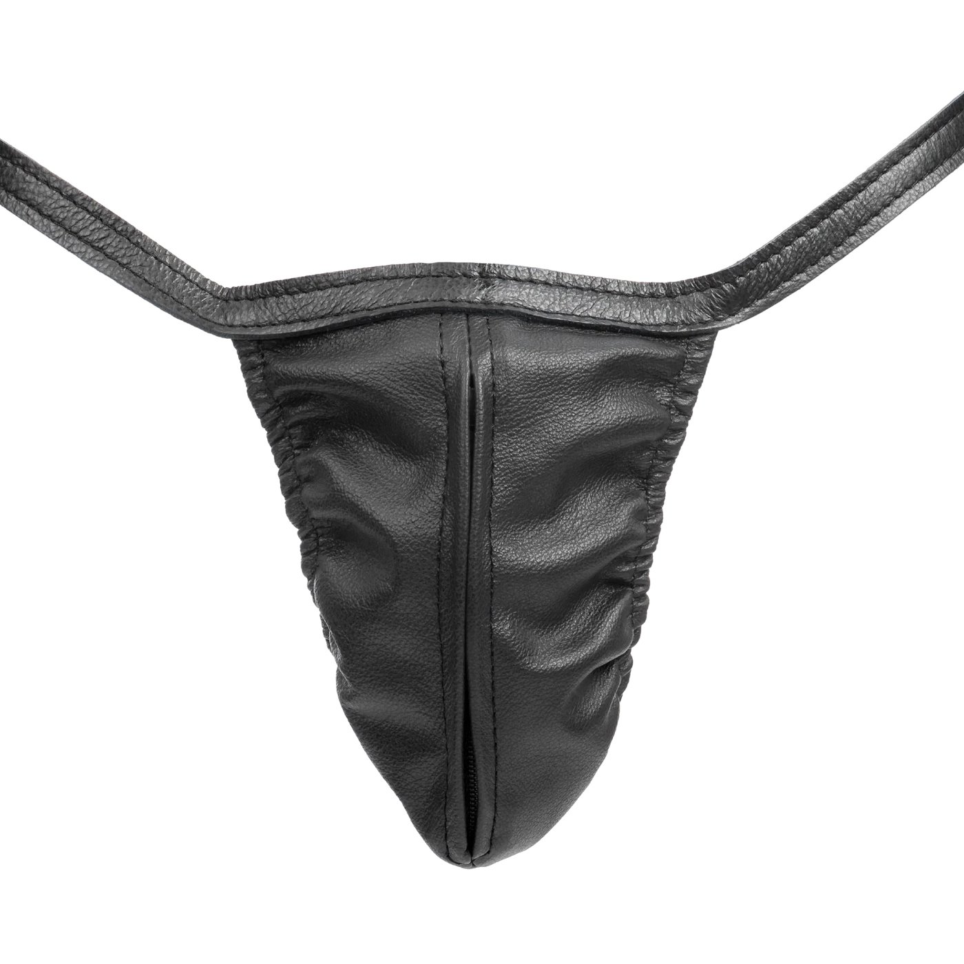 Rimba Men’s Leather Zip-Front Adjustable G-String