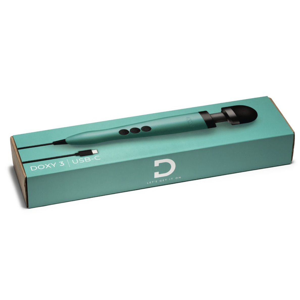 Doxy 3 USB-C-Powered Wand Massager Turquoise