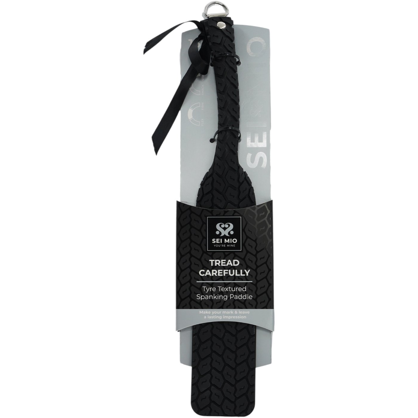 Sei Mio Tread Carefully Tyre Textured Spanking Paddle Black