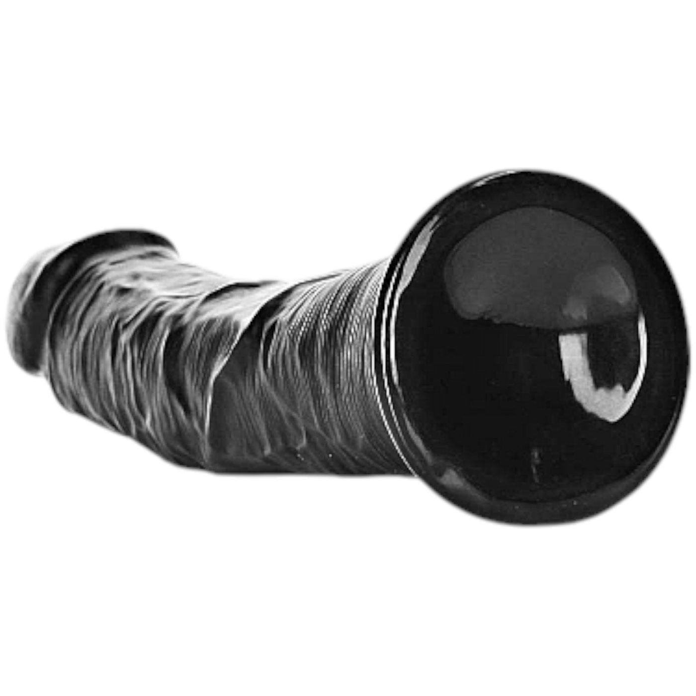 RealRock Curved Realistic Dildo with Suction Cup Black 10 Inch