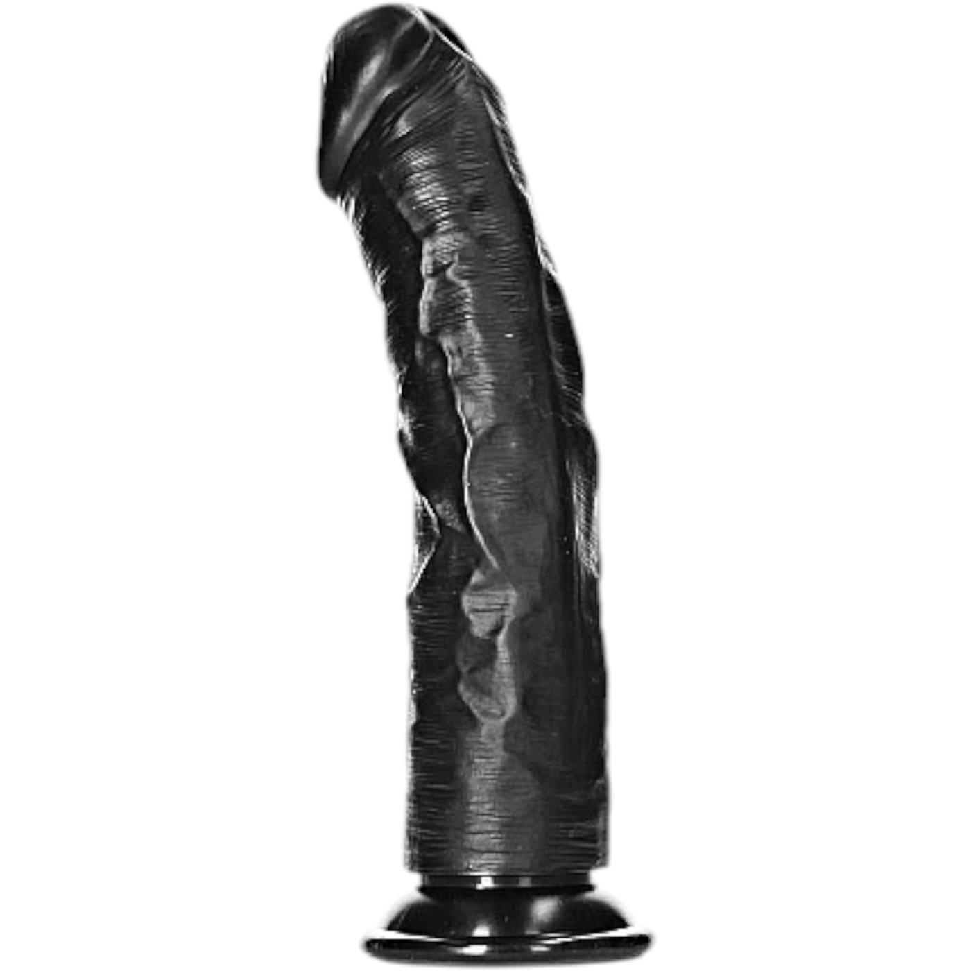 RealRock Curved Realistic Dildo with Suction Cup Black 10 Inch
