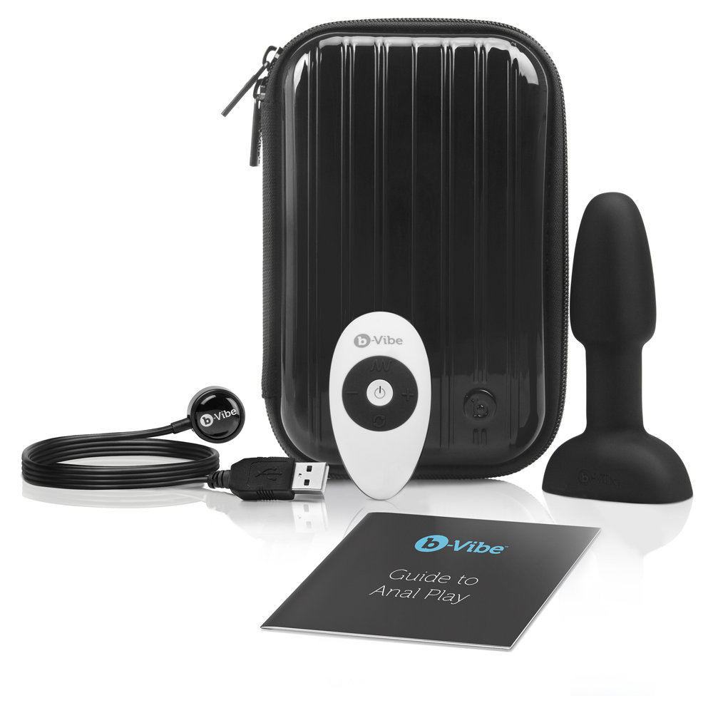 b-Vibe Rimming Petite Medium Remote Control Rechargeable Vibrating Butt Plug Black