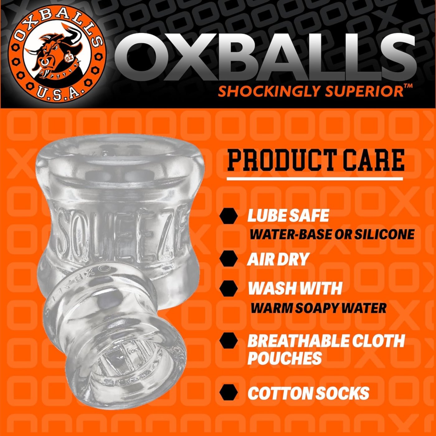Oxballs Squeeze Ball Stretcher Clear