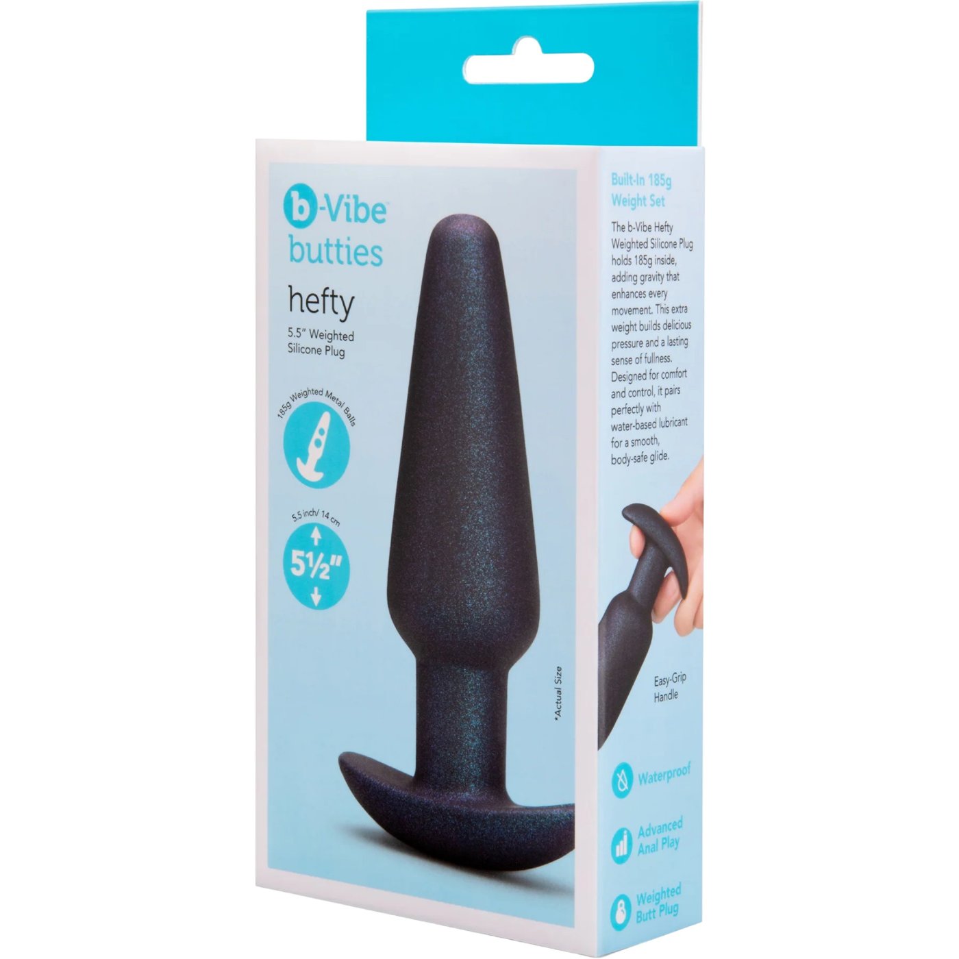 b-Vibe Butties Hefty Weighted Silicone Butt Plug Large