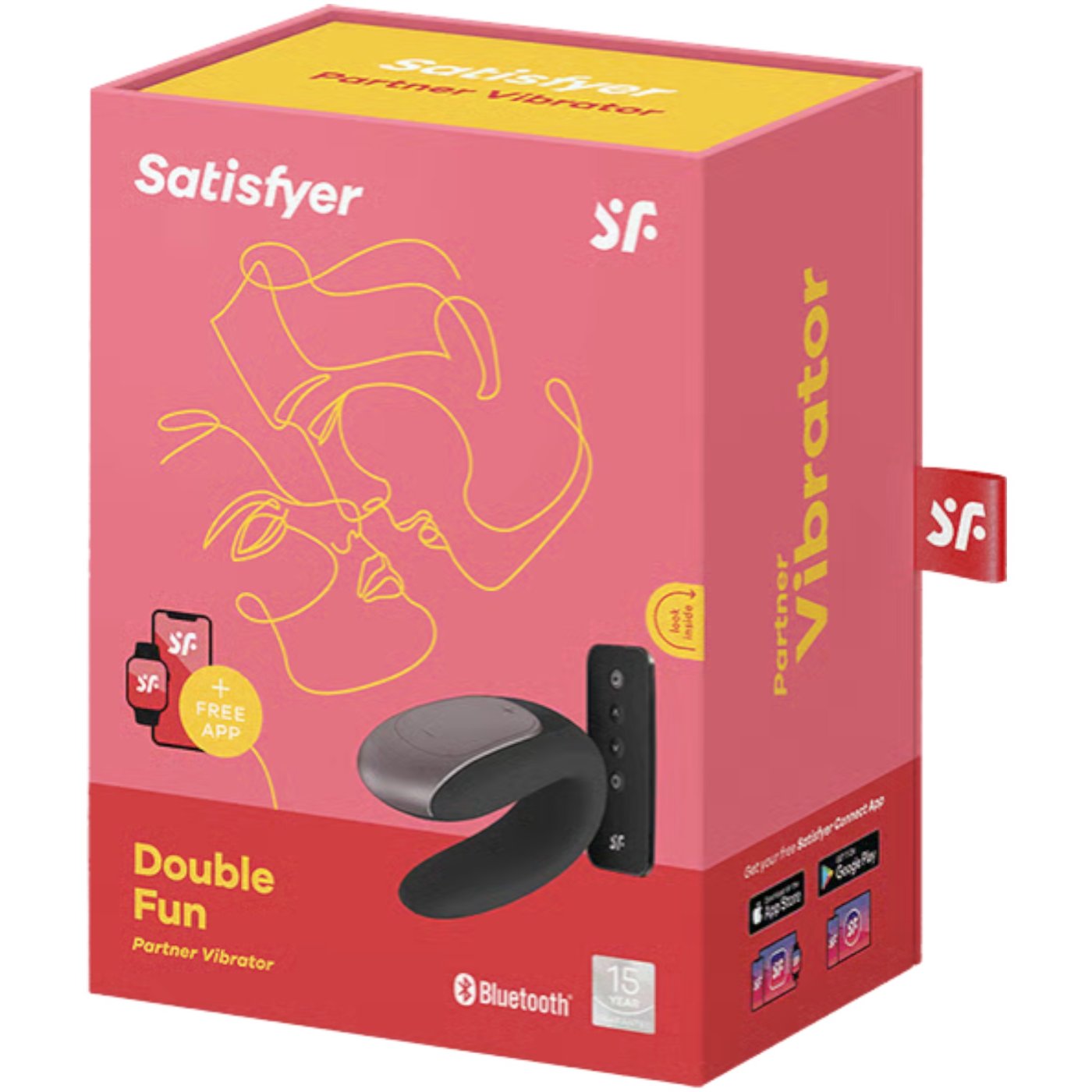 Satisfyer Double Fun App Controlled Couples Vibrator Black
