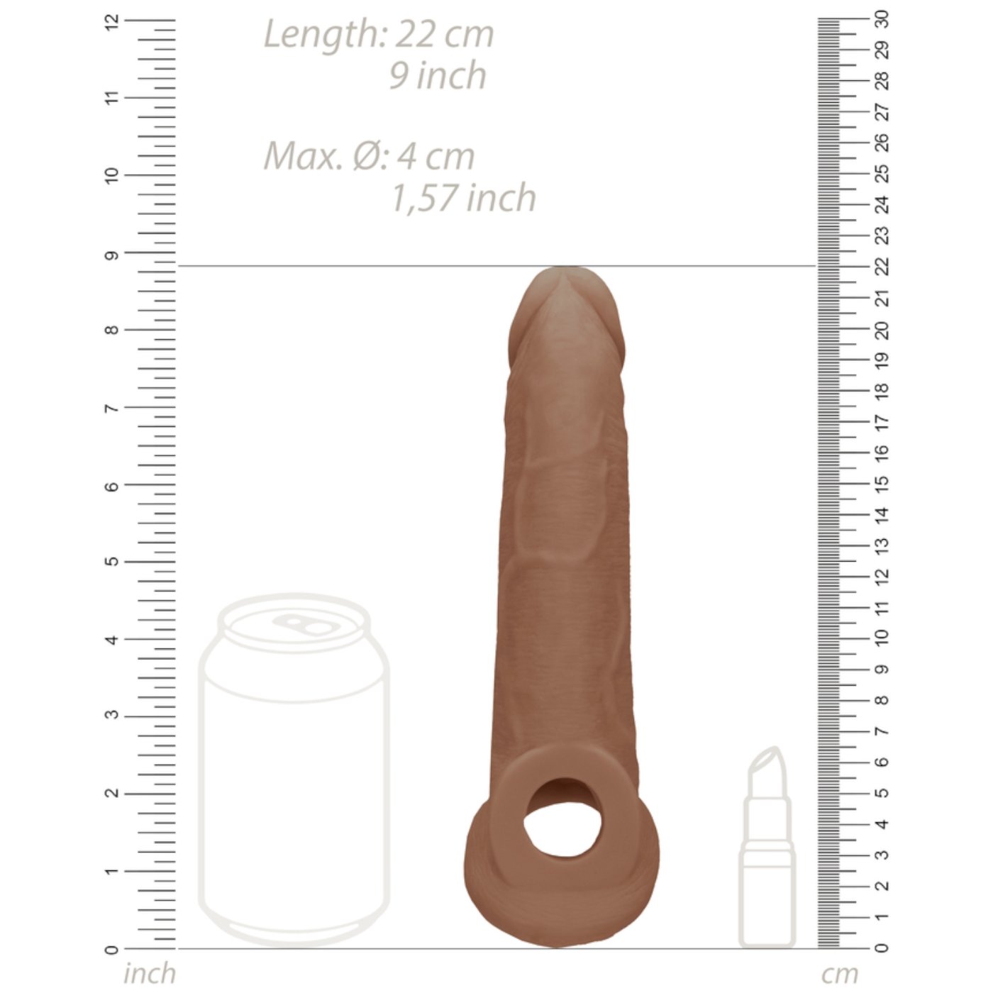RealRock 9 Inch Penis Sleeve Flesh Tan
