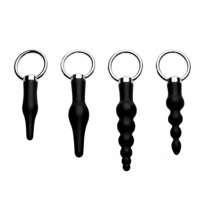 Master Series 4 Piece Silicone Anal Ringed Rimmer Set