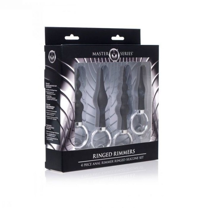 Master Series 4 Piece Silicone Anal Ringed Rimmer Set