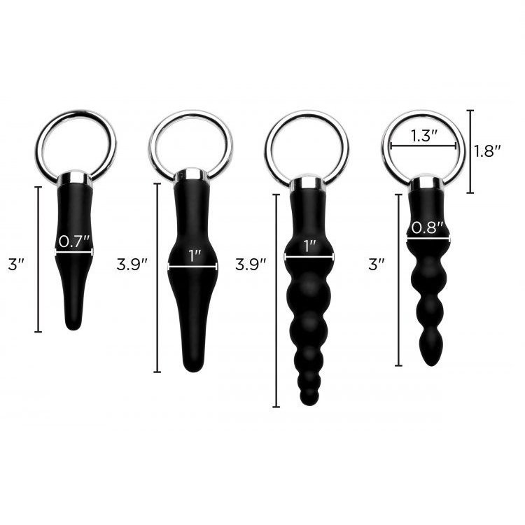 Master Series 4 Piece Silicone Anal Ringed Rimmer Set
