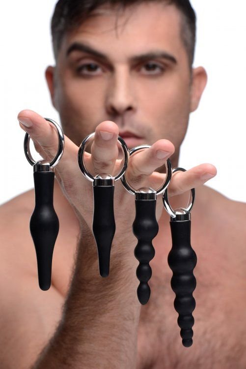 Master Series 4 Piece Silicone Anal Ringed Rimmer Set