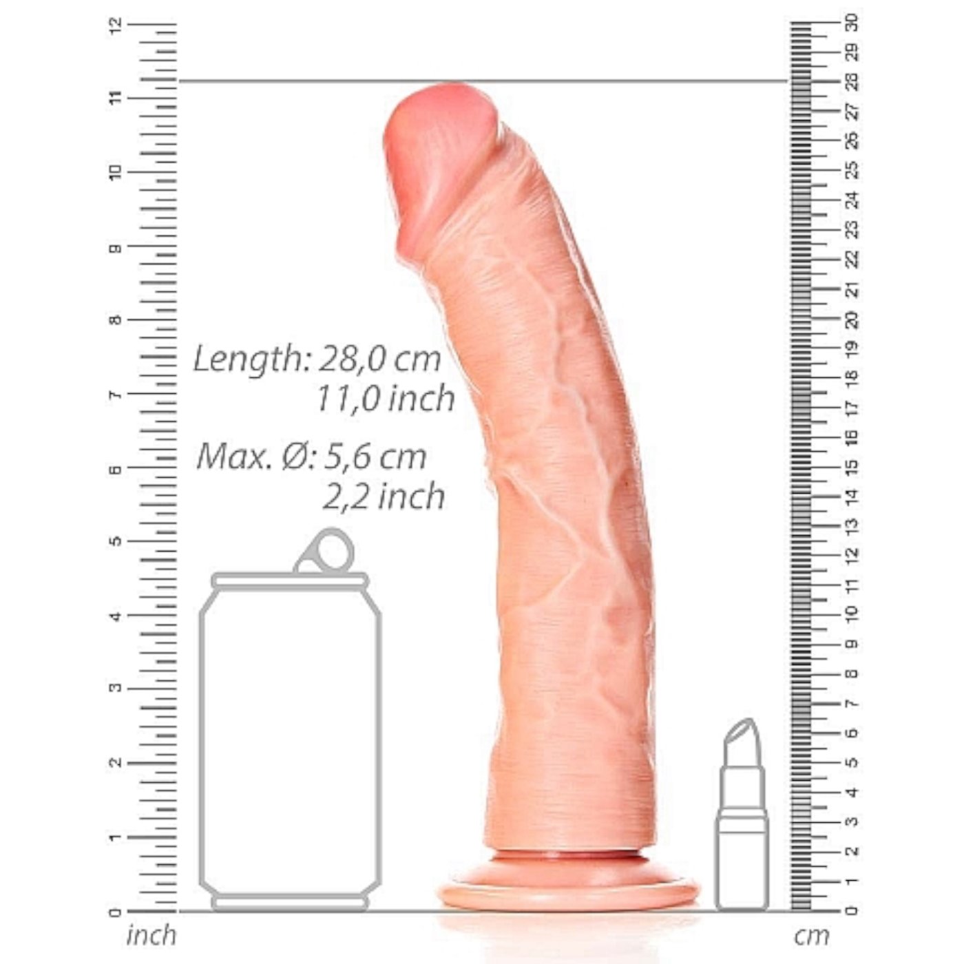 RealRock Curved Realistic Dildo with Suction Cup 10 Inch