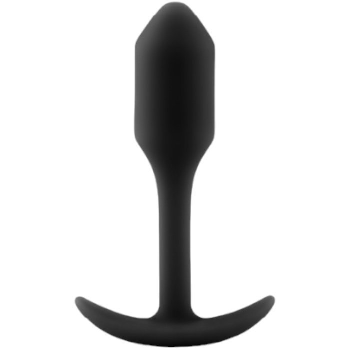 b-Vibe Snug Plug 1 Small Weighted Silicone Butt Plug 3.4 Inch Black