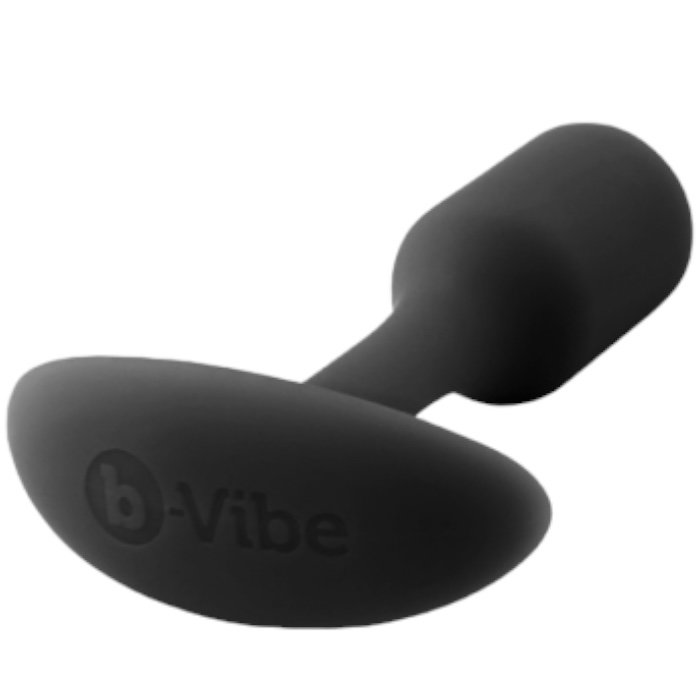 b-Vibe Snug Plug 1 Small Weighted Silicone Butt Plug 3.4 Inch Black
