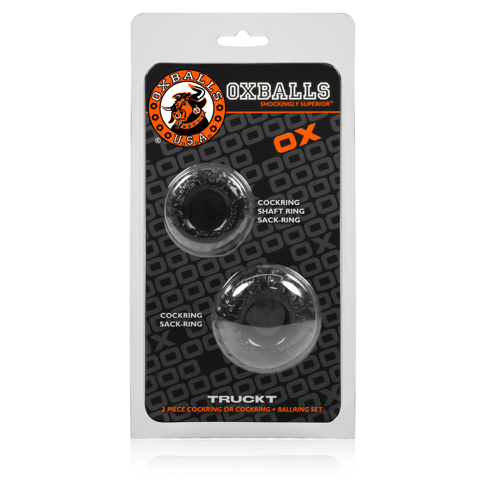 Oxballs Truckt Cock Ring Set Black (2 Pack)