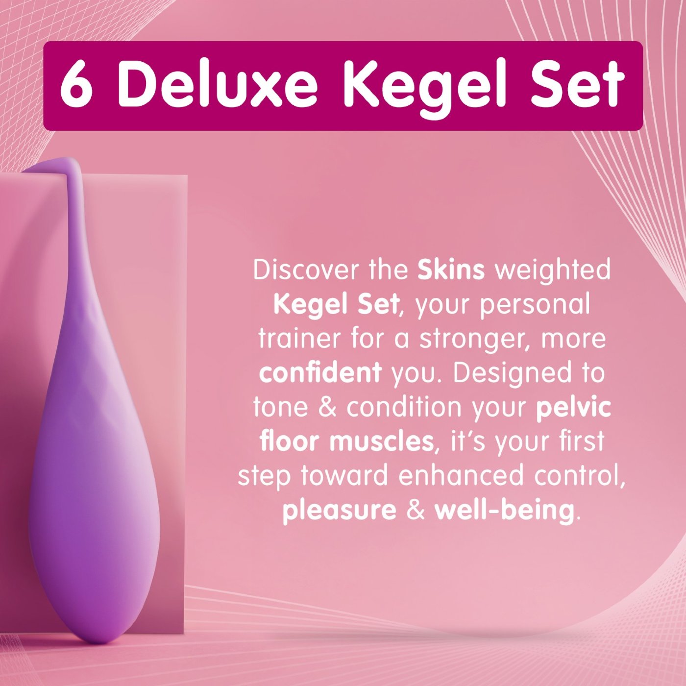 Skins Care Deluxe Weighted Kegel Balls Exercise Set (6 Piece)