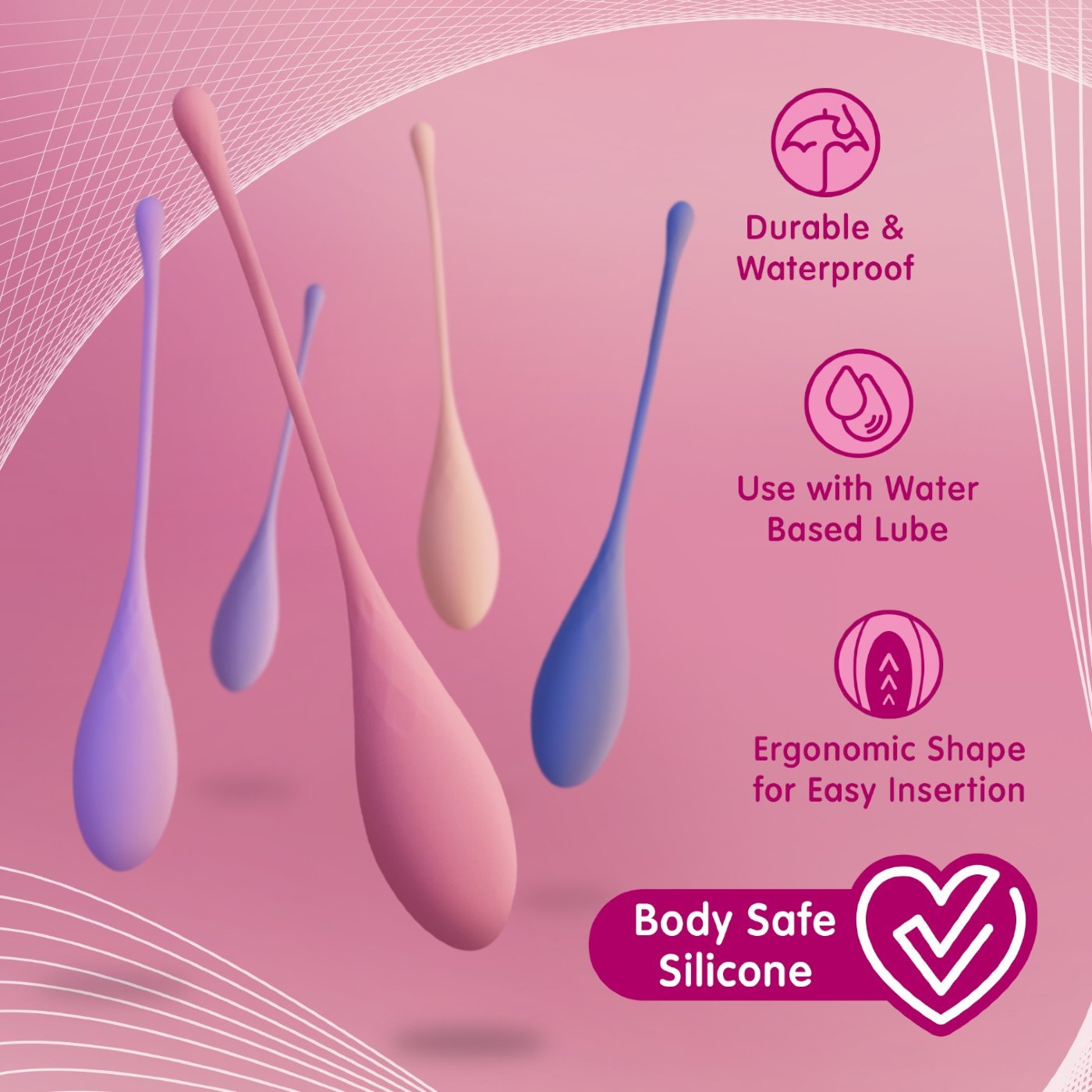 Skins Care Deluxe Weighted Kegel Balls Exercise Set (6 Piece)