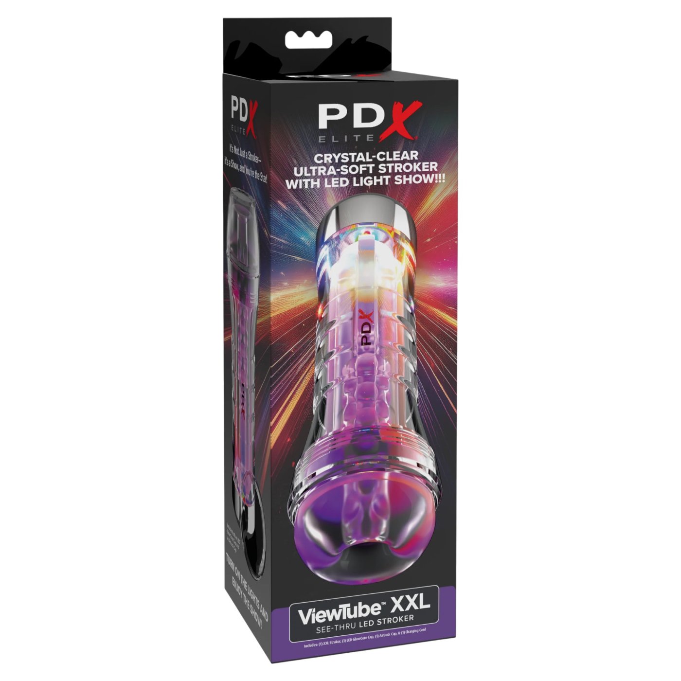 PDX Elite ViewTube XXL See-Thru LED Stroker Male Masturbator