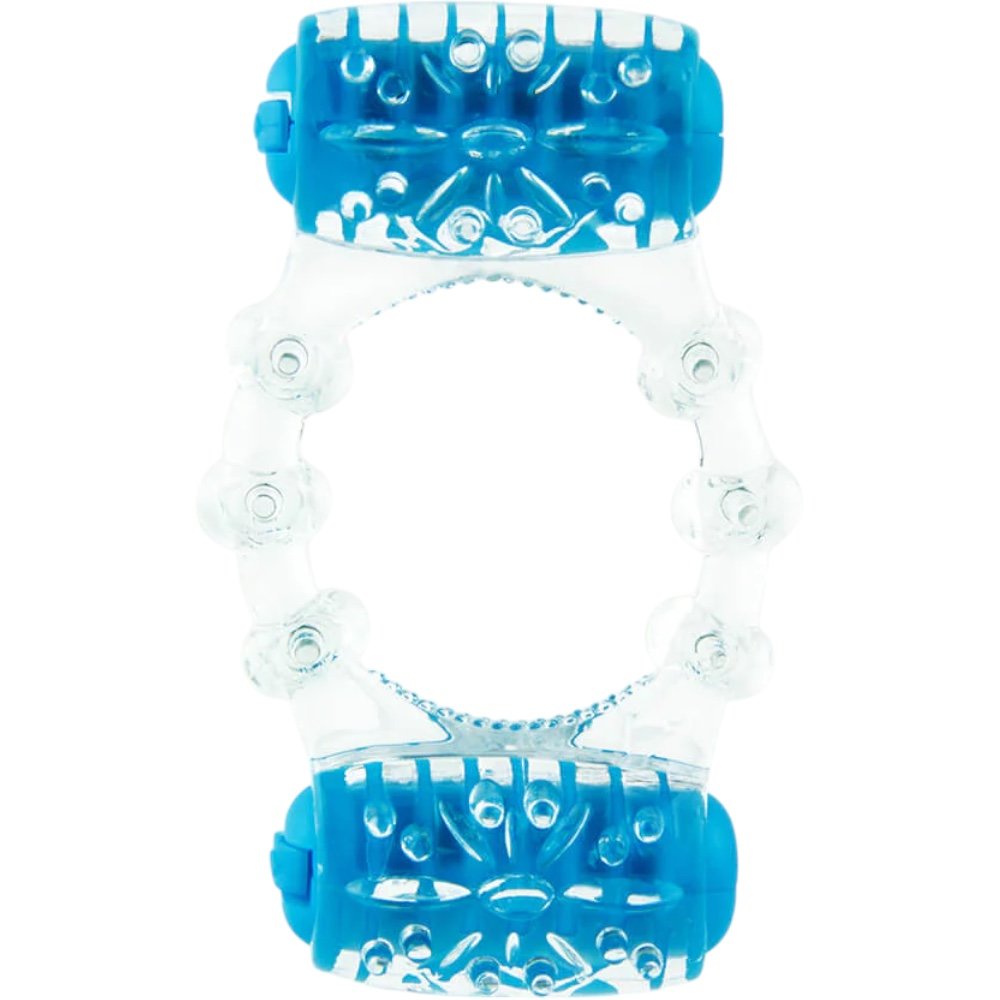 Screaming O ColorPoP Quickie Two-O Vibrating Cock Ring Blue
