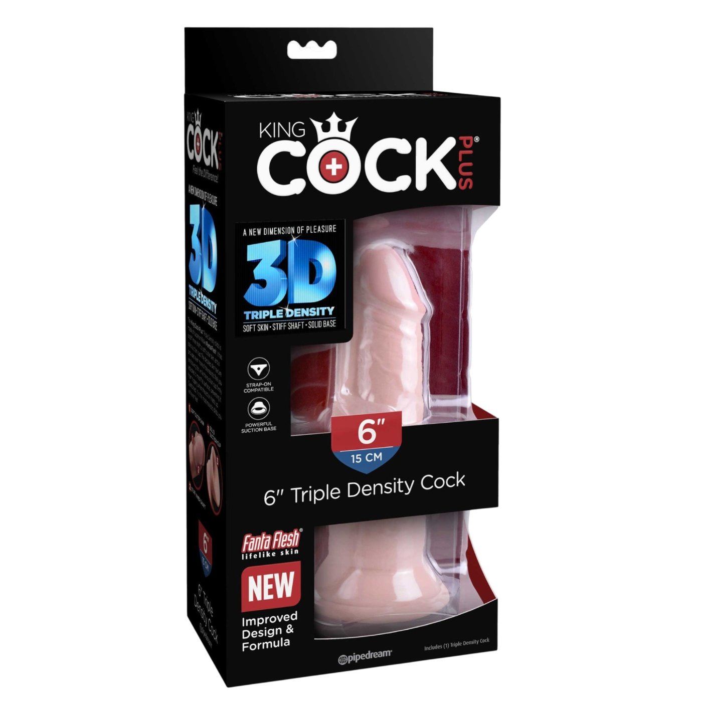 King Cock Plus 6 Inch Triple Density Realistic Dildo with Suction Cup