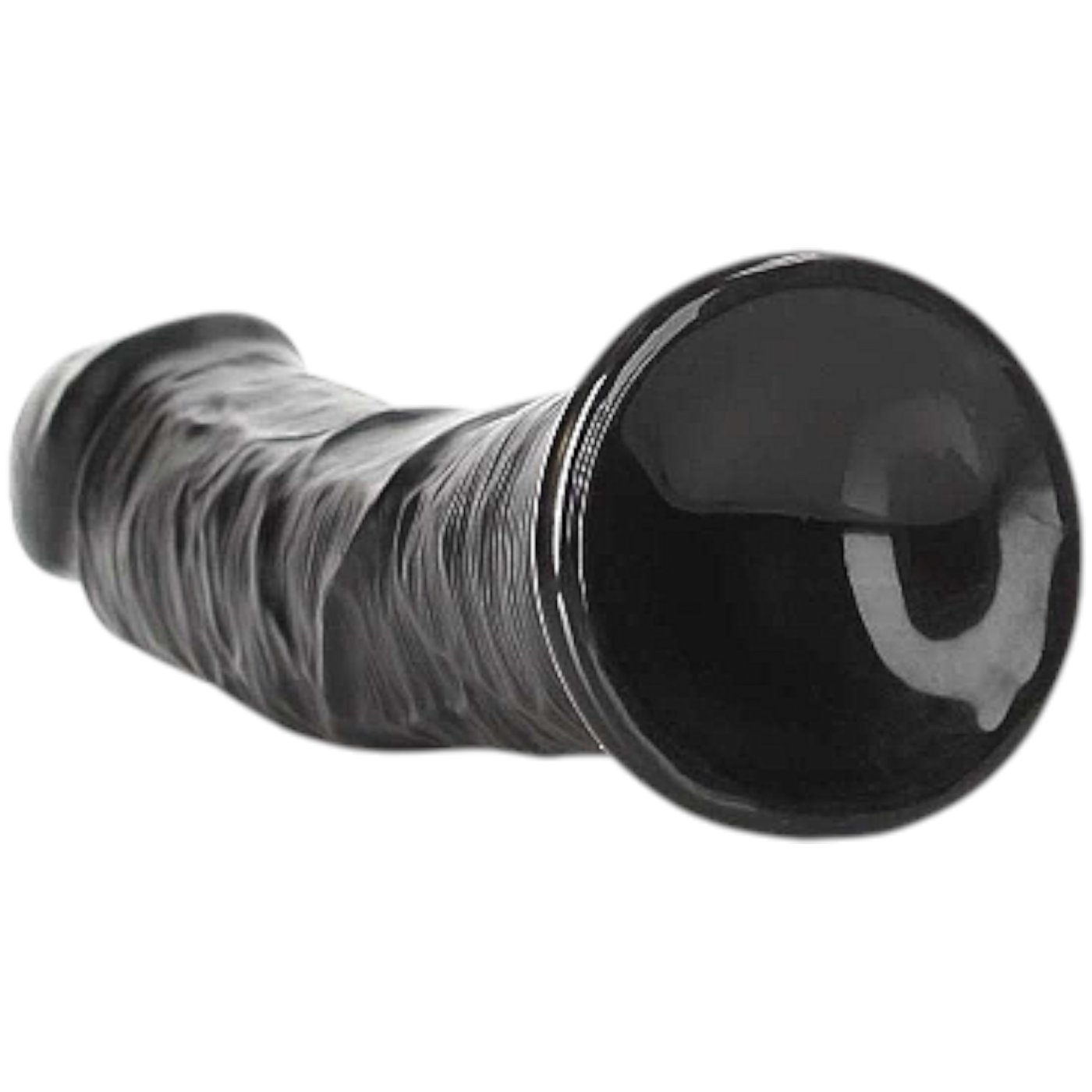 RealRock Curved Realistic Dildo with Suction Cup Black 9 Inch