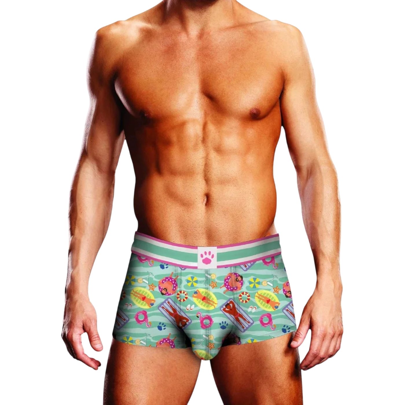Prowler Swimming Print Trunk Green Pink