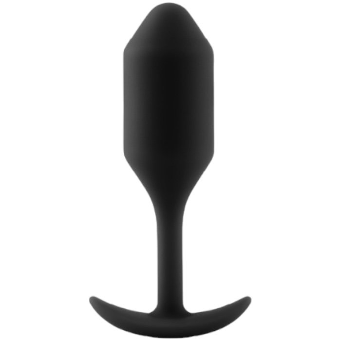 b-Vibe Snug Plug 2 Medium Weighted Silicone Butt Plug 4.1 Inch Black