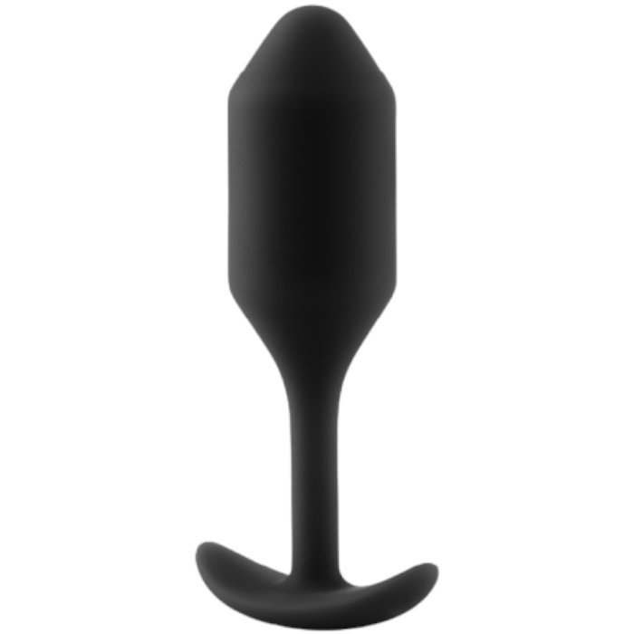 b-Vibe Snug Plug 2 Medium Weighted Silicone Butt Plug 4.1 Inch Black