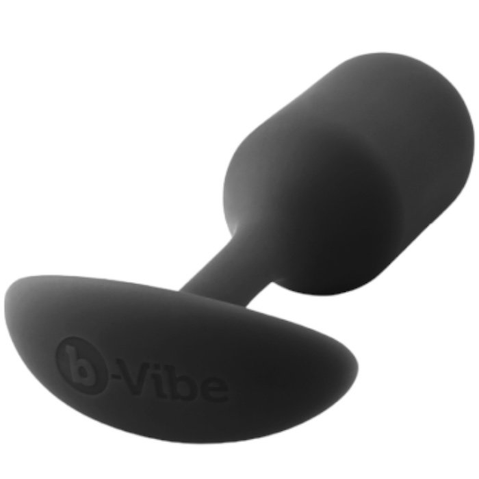 b-Vibe Snug Plug 2 Medium Weighted Silicone Butt Plug 4.1 Inch Black