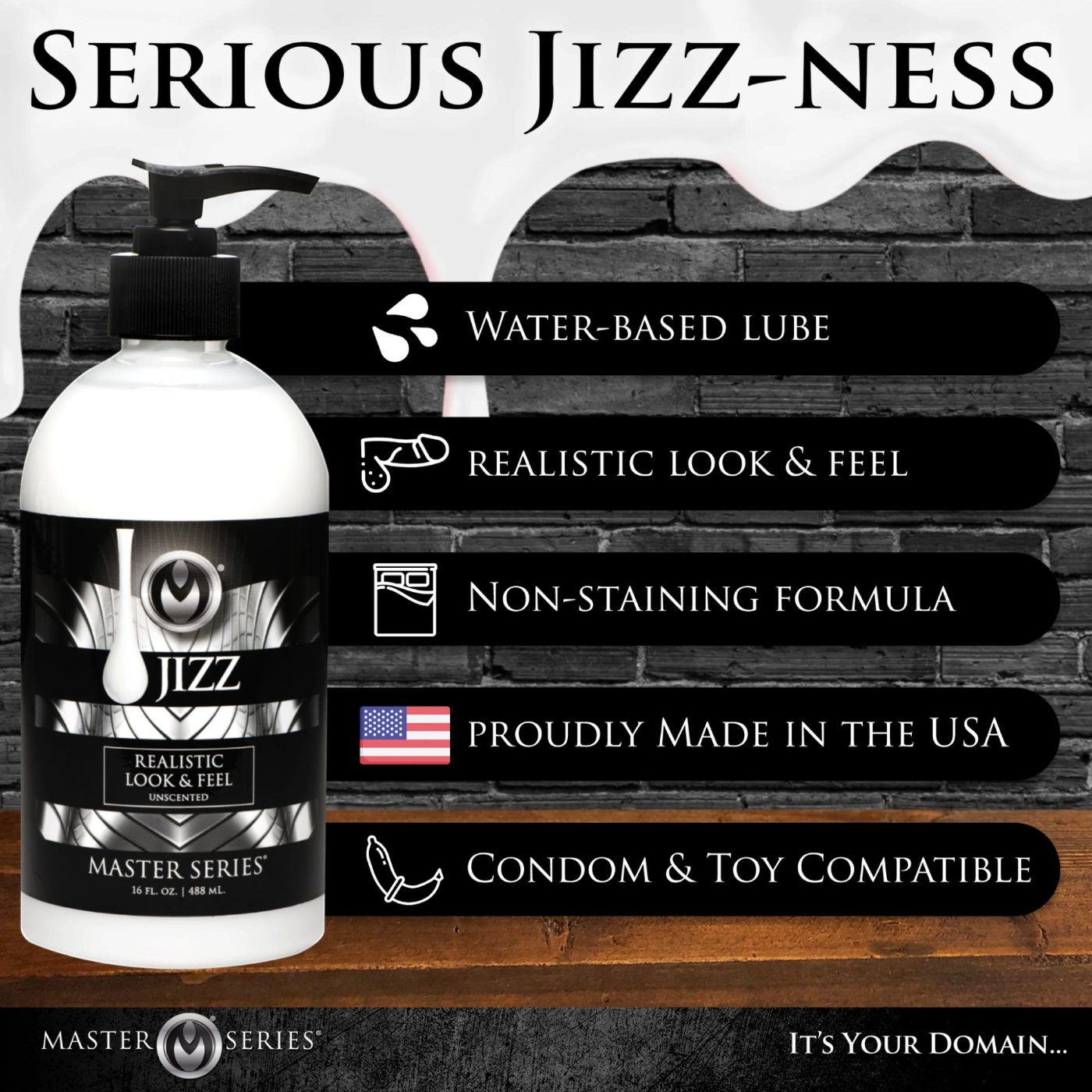 Master Series Jizz Unscented Water-Based Cum Lube 488ml