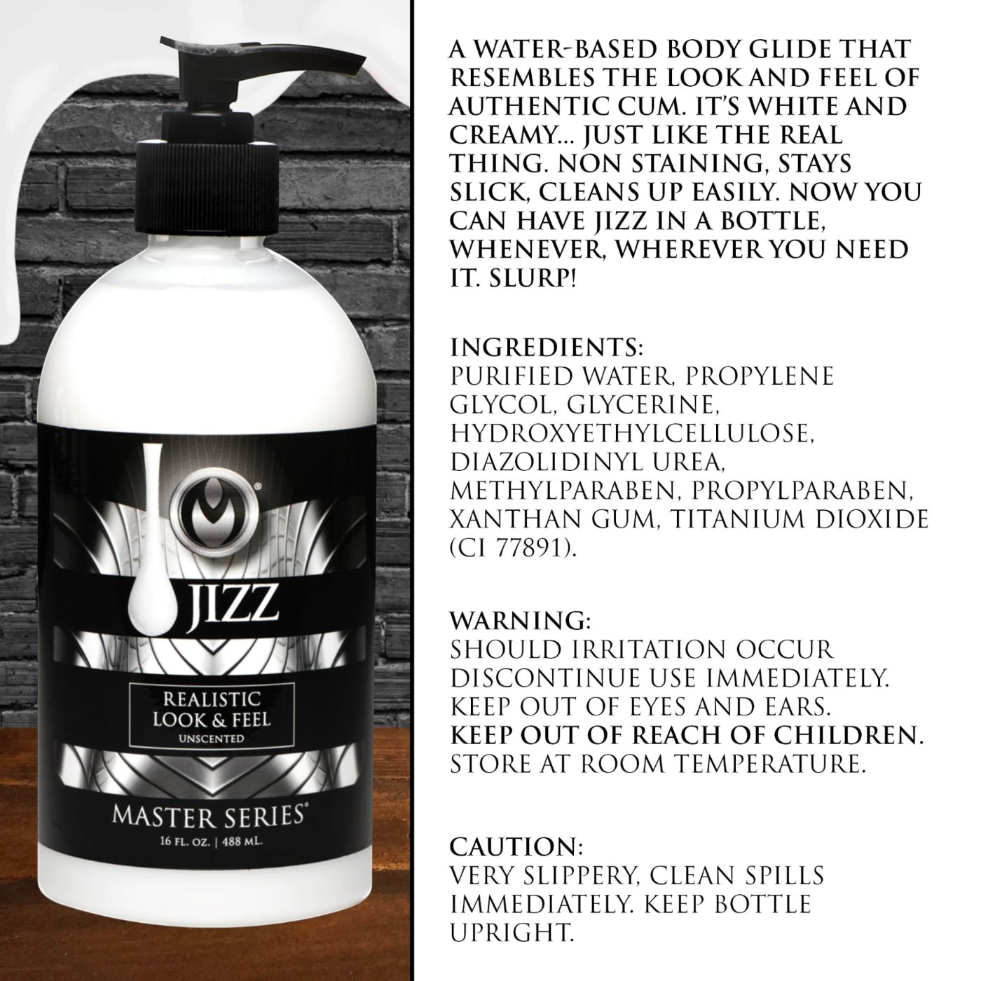 Master Series Jizz Unscented Water-Based Cum Lube 488ml