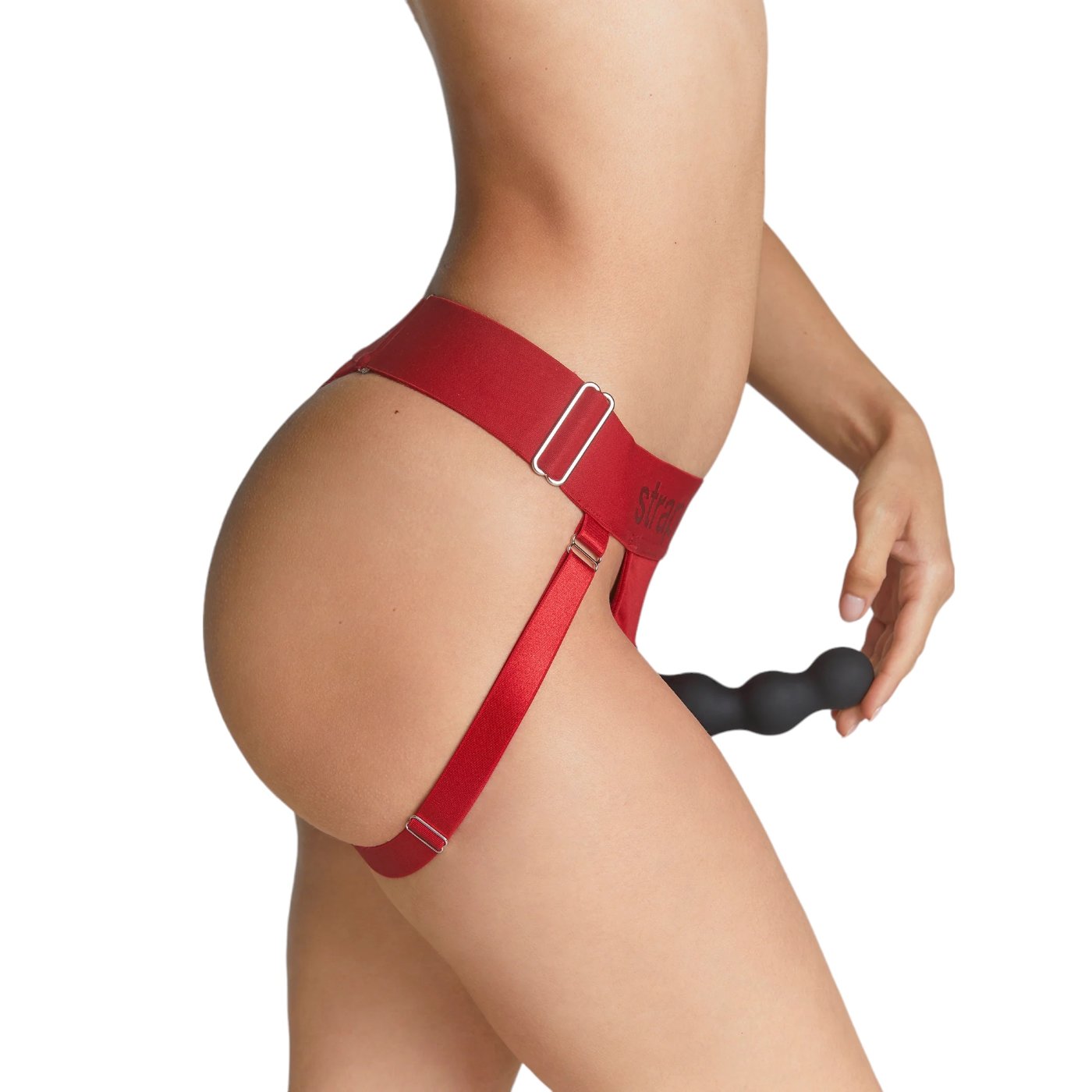 Strap-On-Me Unique Double Penetration Harness Thong Red