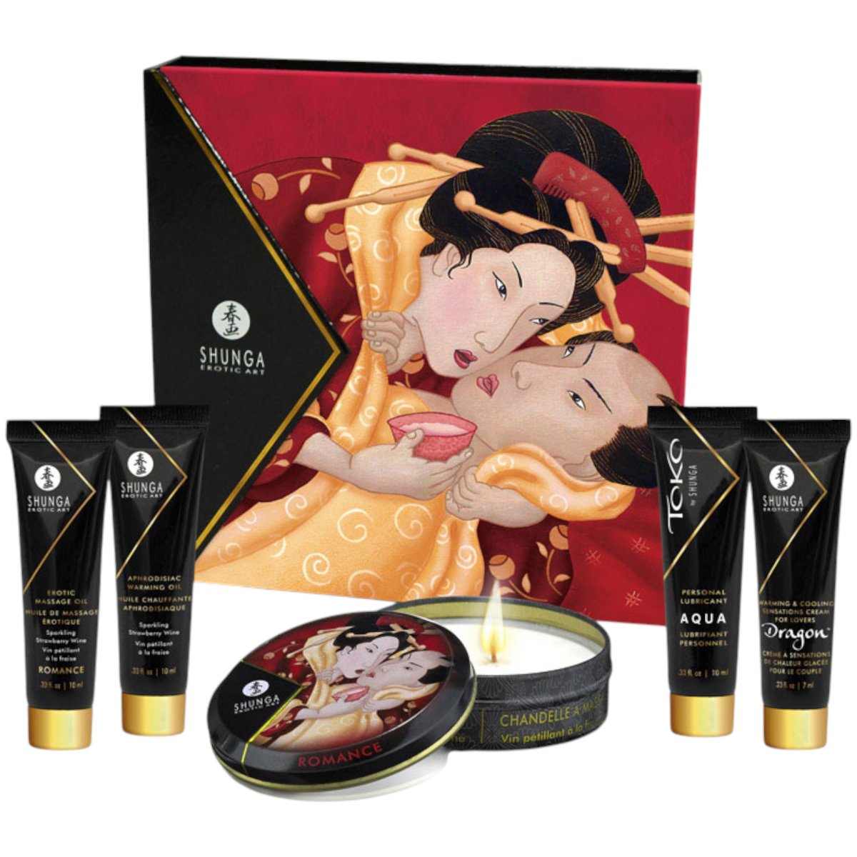 Shunga Geisha's Secret Gift Set Sparkling Strawberry Wine (5 Piece)