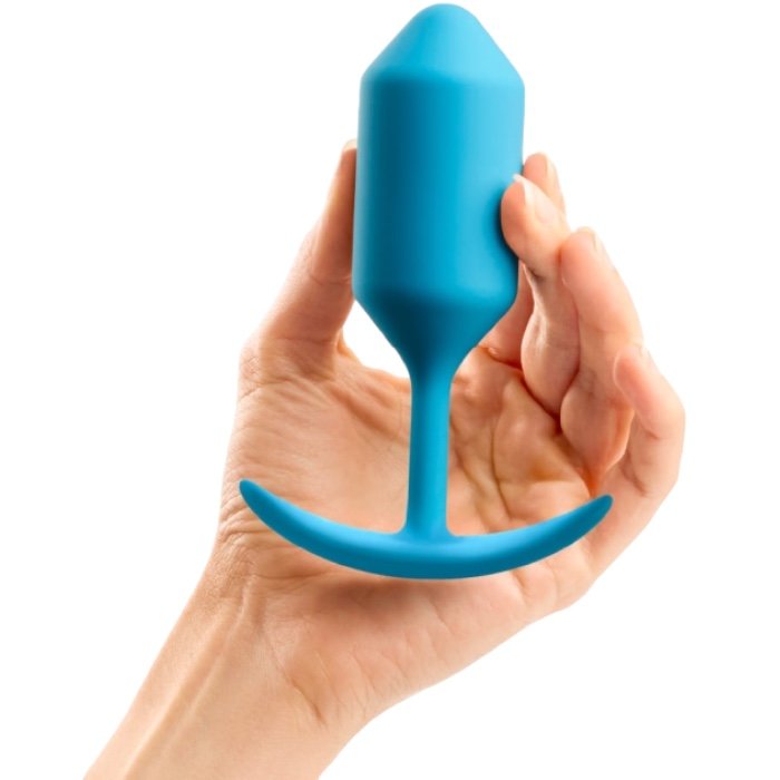 b-Vibe Snug Plug 3 Large Weighted Silicone Butt Plug 4.7 Inch Teal