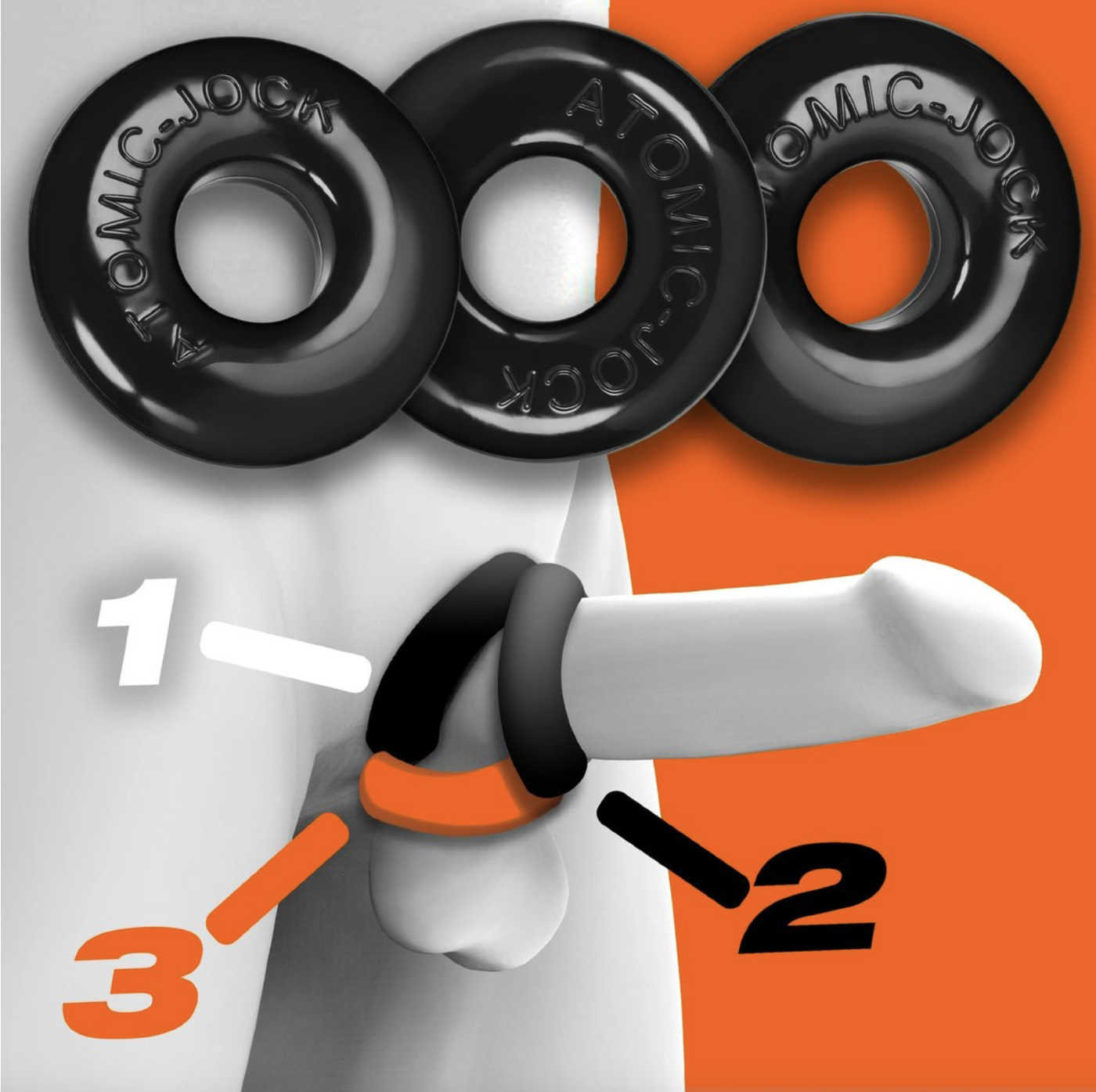Oxballs Ringer Stretchy Cock Ring Set Black (3 Pack)