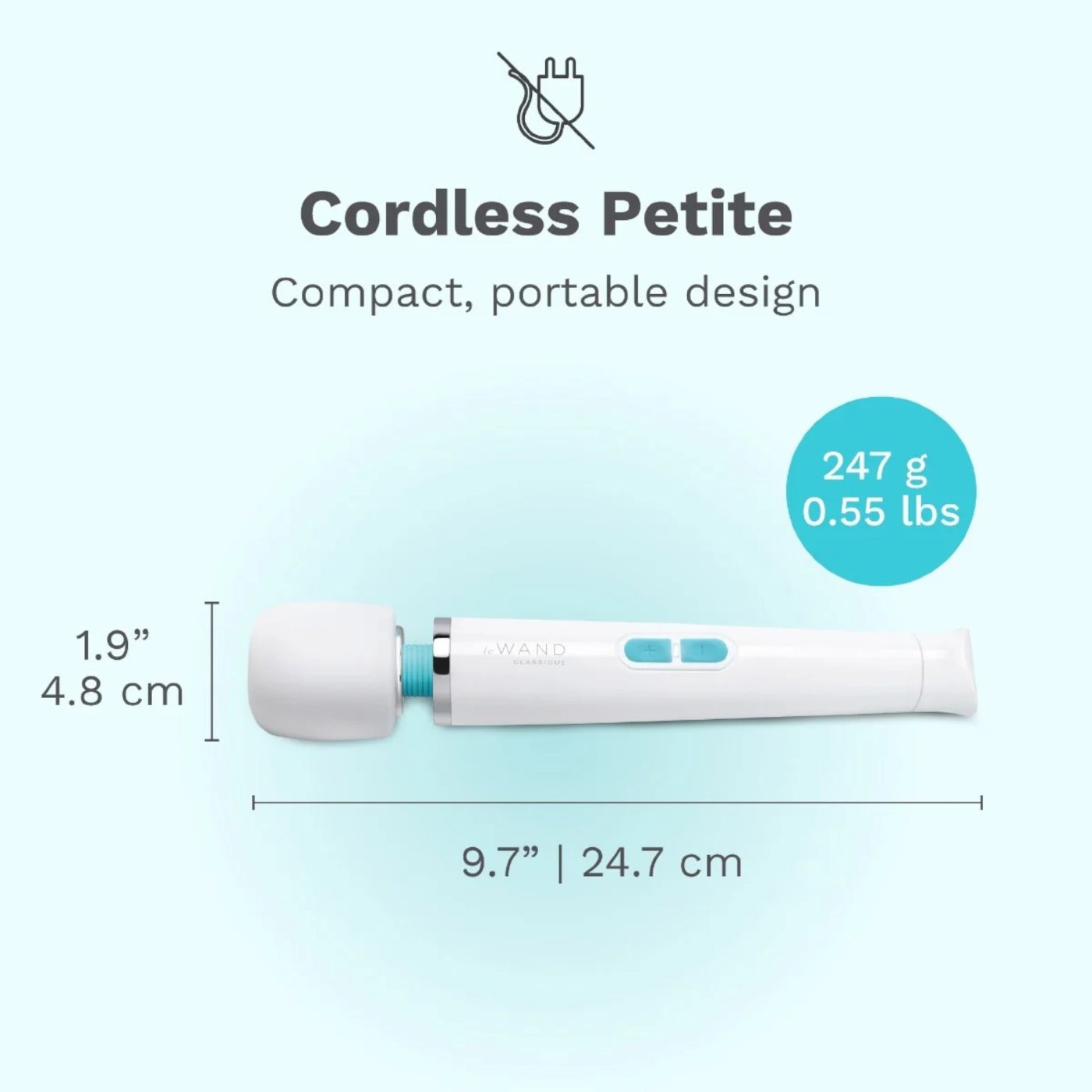 Le Wand Classique Cordless Petite Rechargeable Vibrating Wand Massager