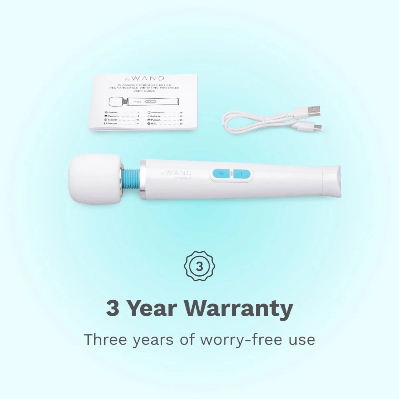 Le Wand Classique Cordless Petite Rechargeable Vibrating Wand Massager
