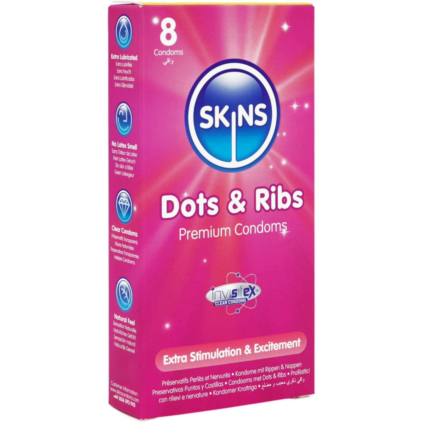Skins Dots & Ribs Premium Condoms (8 Pack)