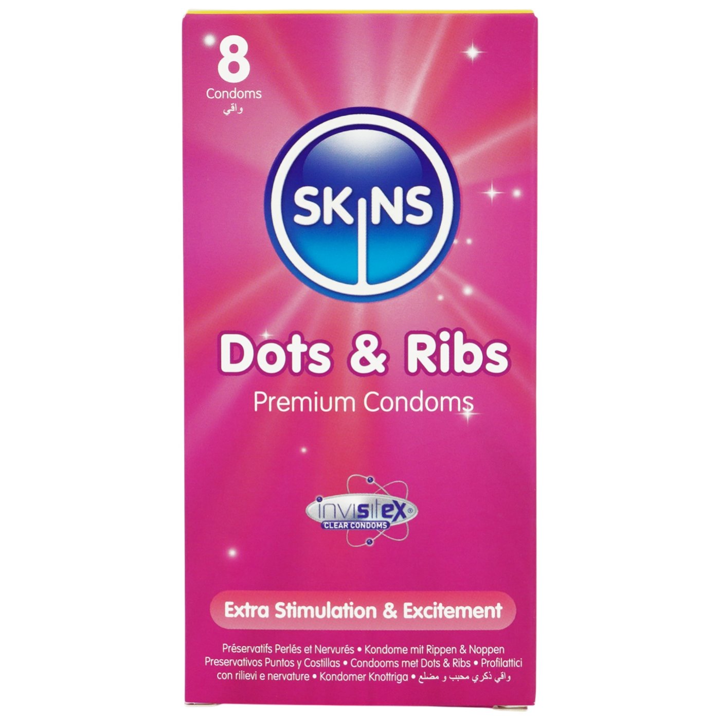 Skins Dots & Ribs Premium Condoms (8 Pack)