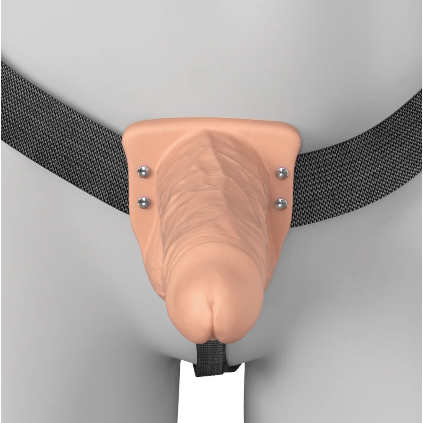 Fantasy X-Tensions Elite 6 Inch Vibrating Hollow Silicone Strap-On with Harness