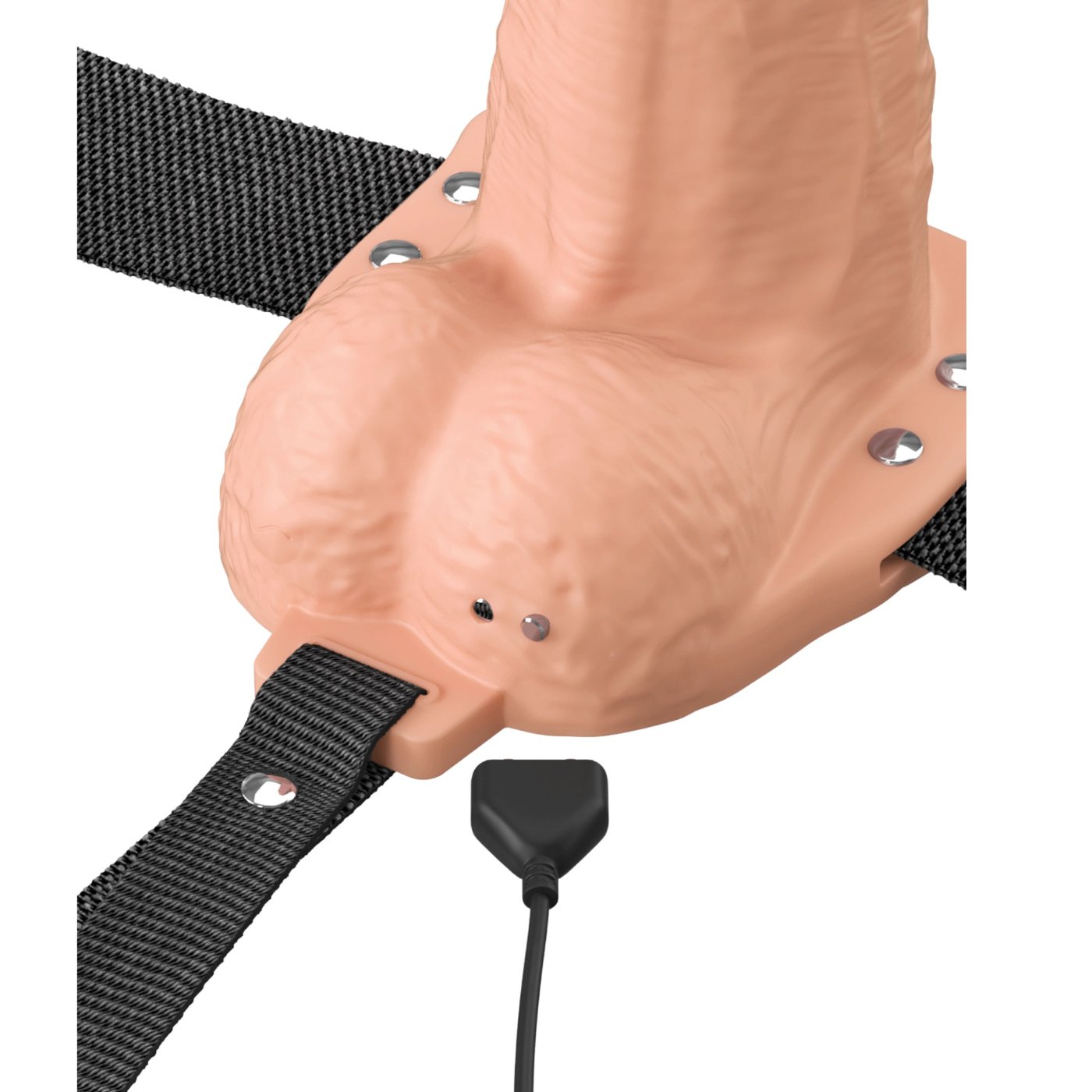 Fantasy X-Tensions Elite 6 Inch Vibrating Hollow Silicone Strap-On with Harness