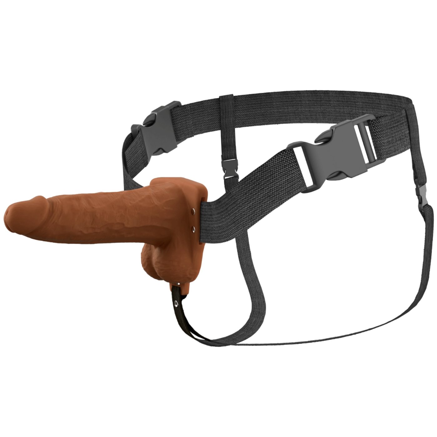 Fantasy X-Tensions Elite 6 Inch Vibrating Hollow Silicone Strap-On with Harness