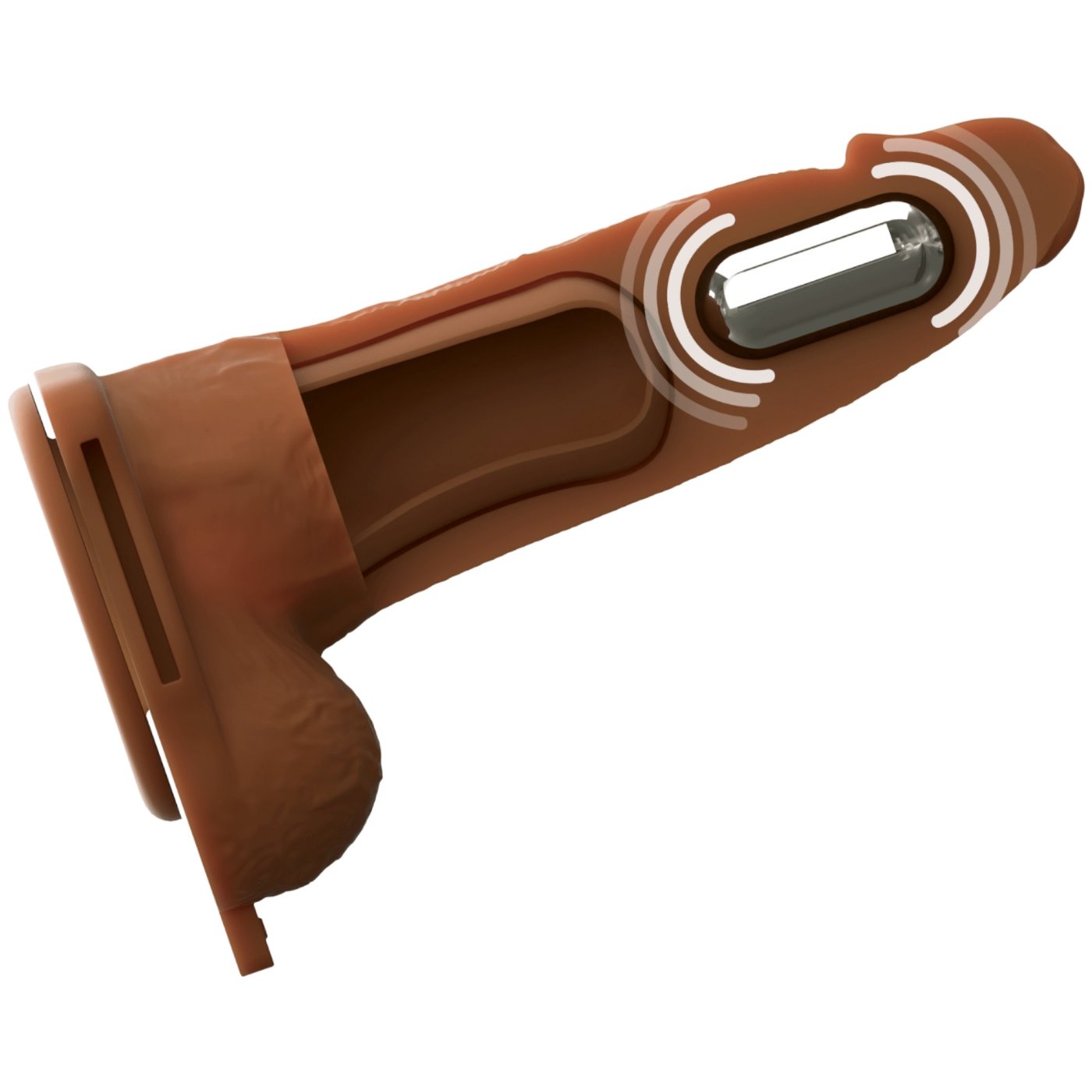 Fantasy X-Tensions Elite 6 Inch Vibrating Hollow Silicone Strap-On with Harness